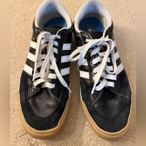 Adidas Nora Men’s Black and White Skate Shoes with Gum Soles